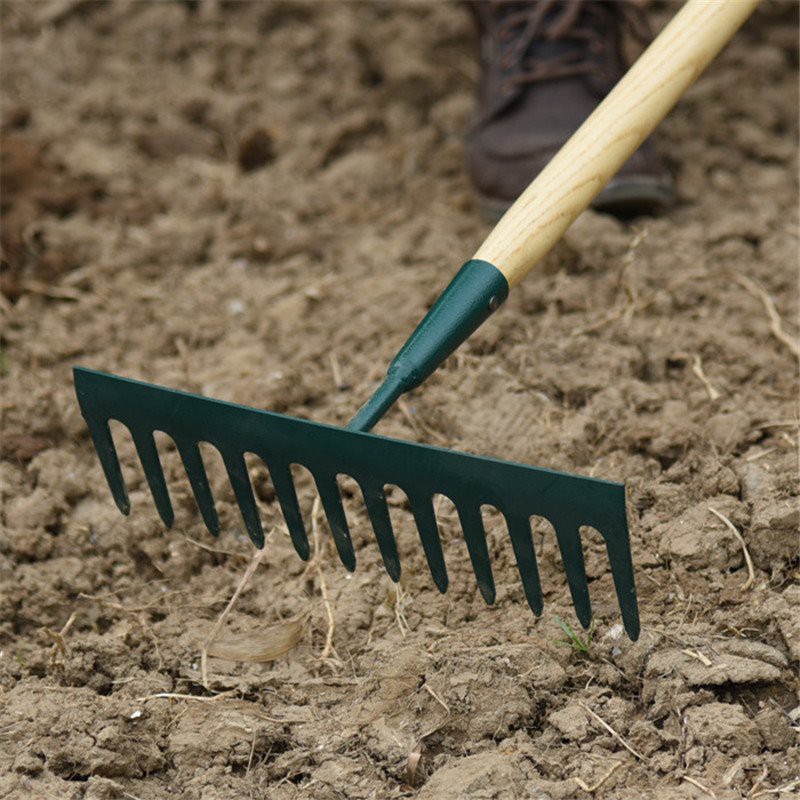 wooden garden rake 14 teeth