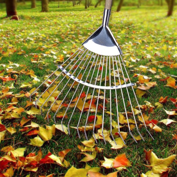 Stainless steel leaf rake